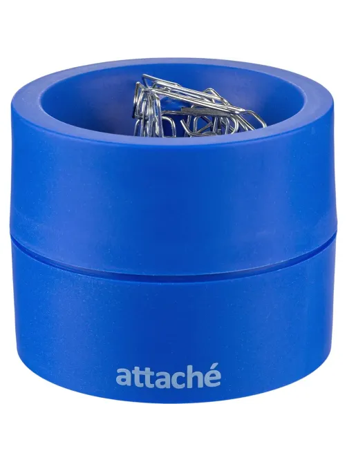 Скрепочница магнитная Attache, груглая, цвет синий
