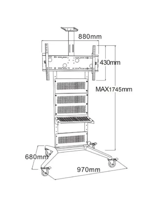 Стойка мобильная Wize Pro [M75]32'-75',Max VESA 800x400мм/наклон+15/-15 гр
