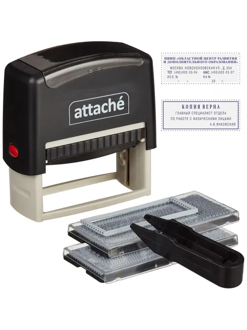Штамп самонаборный Attache 1-6 стр. 70х32 8032