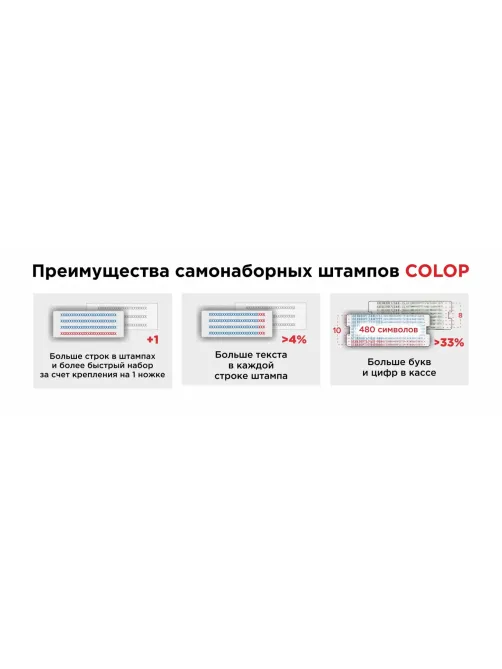 Штамп самонаборный NEW Printer С20-Set 4 стр.14х38мм 1 касса корпус черный