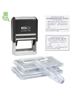 Штамп самонаборный 10/8стр.Pr.55-Set-F 40х60мм рам.(аналог 4927/DB)Colop