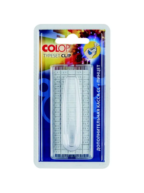 Касса букв,цифр,симв.+ пинцет лат.шрифт 6мм TS CL/P Colop