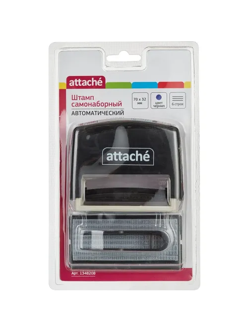 Штамп самонаборный Attache 1-6 стр. 70х32 8032