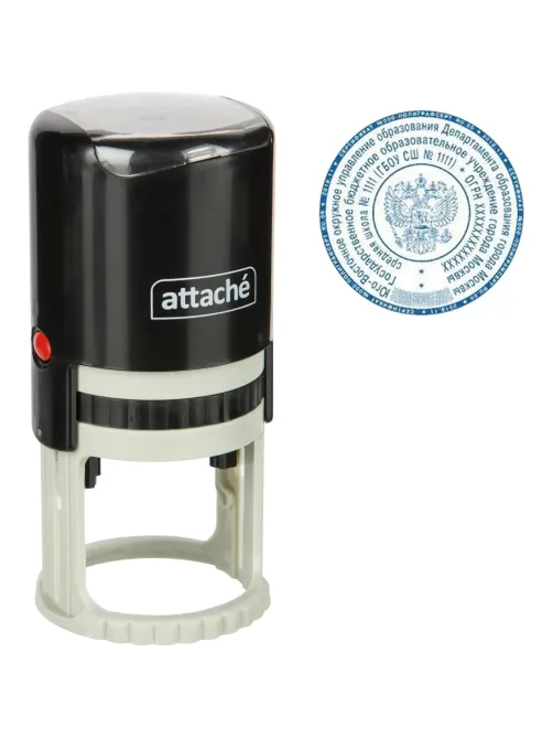 Оснастка для печати круглая Attache R45 черная 9045