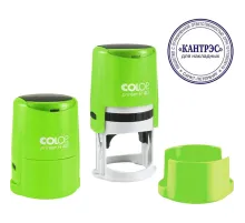 Оснастка для печати круг.с крышкой Pr. R40 зелен. неон Colop Австрия