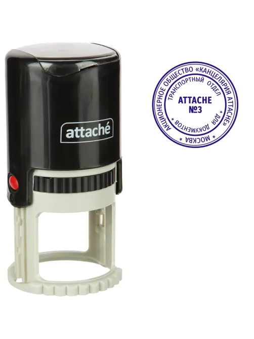 Оснастка для печати круглая Attache R40 черная 9140