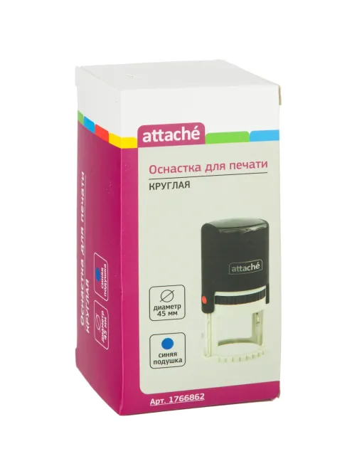 Оснастка для печати круглая Attache R45 черная 9045