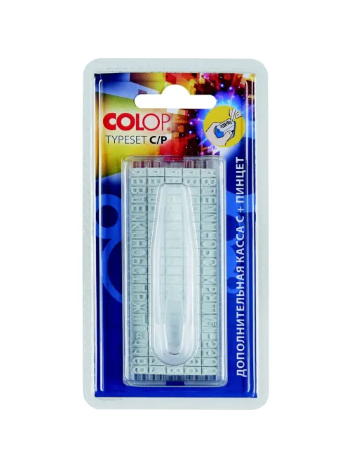 Касса букв,цифр,симв.+ пинцет, рус.шрифт 6,5мм TS С/P  Colop