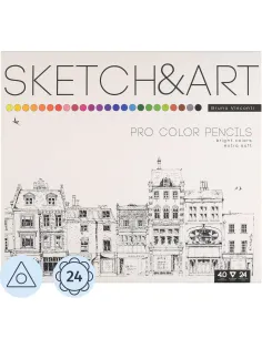 Карандаши цветные для скетч SKETCH&ART 24 цв в мет коробке 30-0042