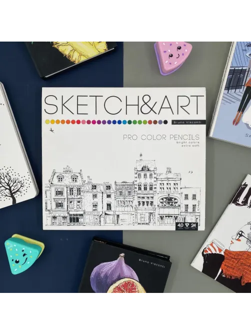 Карандаши цветные для скетч SKETCH&ART 24 цв в мет коробке 30-0042