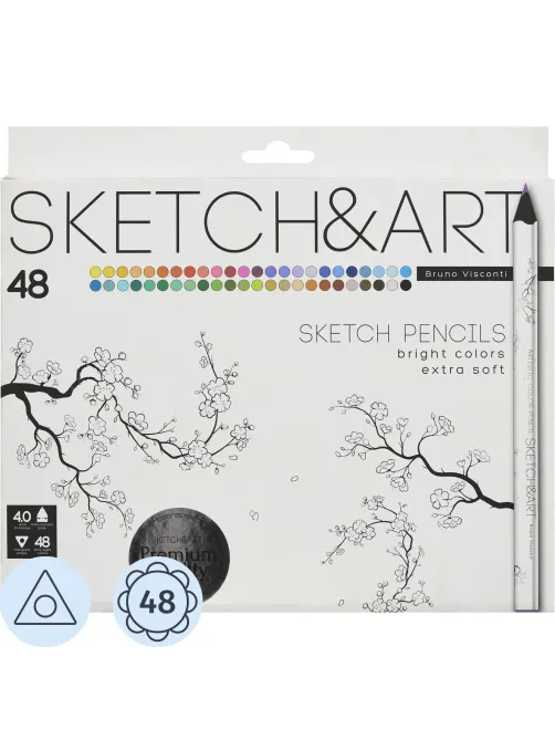 Карандаши цветные SKETCH&ART4 мм, 48  30-0117