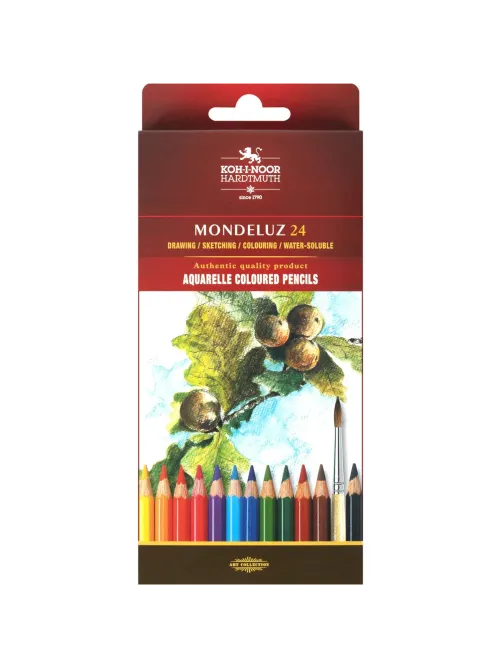 Карандаши акварельные KOH-I-NOOR, MONDELUZ 24 цв. шестигр, 3718/24