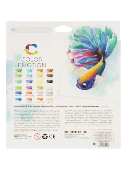 Карандаши акварельные Deli Color Emotion липа 24 цв/наб EC00720