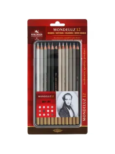 Карандаши акварельные MONDELUZ серые 12цв/наб мет.кор 3722012010BL