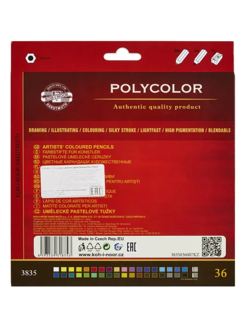 Карандаши цветные художественные POLYCOLOR 3835, 36цв, 3835036007KZ(Д)