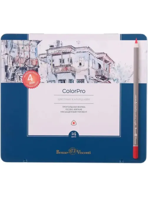 Карандаши цветные для скетч SKETCH&ART 24 цв в мет коробке 30-0042