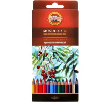 Карандаши акварельные KOH-I-NOOR MONDELUZ 12 цветов, шестигр, 3716/12
