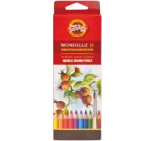 Карандаши акварельные KOH-I-NOOR, MONDELUZ 18 цв. шестигрй, 3717/18
