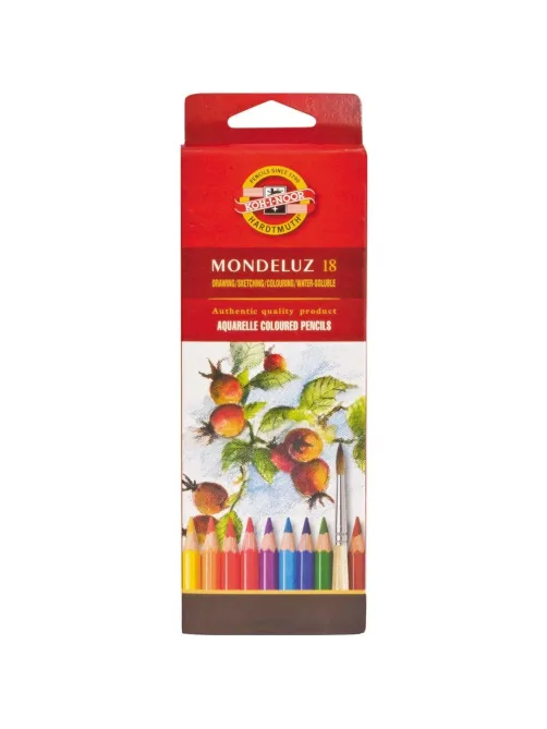 Карандаши акварельные KOH-I-NOOR, MONDELUZ 18 цв. шестигрй, 3717/18