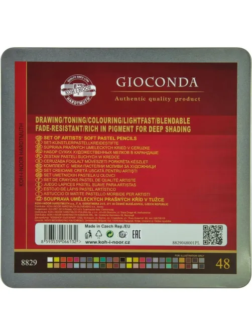 Карандаши пастельные GIOCONDA SOFT 8829 48цв/наб мет.короб 8829048001PL