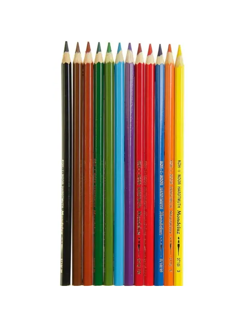 Карандаши акварельные KOH-I-NOOR MONDELUZ 12 цветов, шестигр, 3716/12