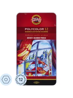Карандаши цветные худож. POLYCOLOR 3822 12цв/наб мет.кор. 3822012002PL