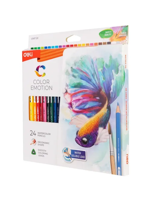Карандаши акварельные Deli Color Emotion липа 24 цв/наб EC00720