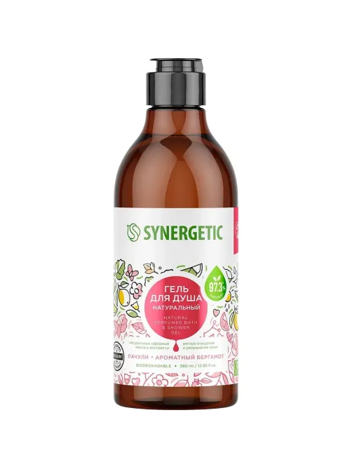 Гель для душа SYNERGETIC Пачули и ароматный бергамот, 380мл