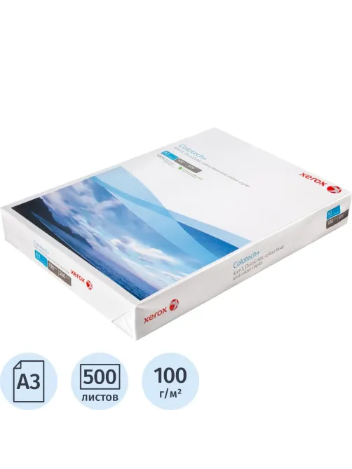 Бумага для цв.лазер.печ. Xerox Colotech + ( A3, 100 г/кв.м, 500)