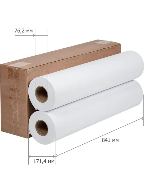 Бумага широкоформатная 80г 841x175 76.2мм [2рулона
