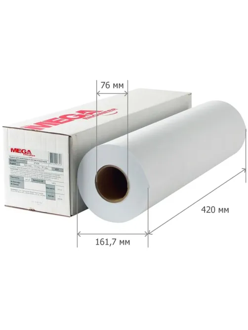 Бумага широкоформатная Bright white 80г 420ммх150м 76мм