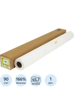 Бумага широкоформатная HP Bright White InkJet  90г 914ммх45.7м 50,8ммC6036A