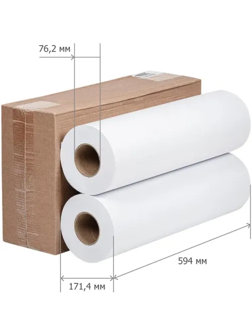 Бумага широкоформатная 80г 594x175 76.2мм [2рулона