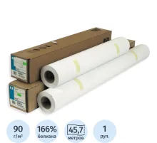 Бумага широкоформатная HP Bright White InkJet  90г 610ммх45.7м 50,8ммC6035A