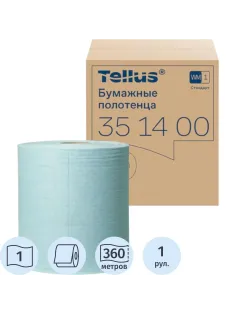 Бумага протирочная Торк/Tellus 1сл с перфорацией бирюзовый 1рул 351400
