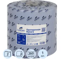 Бумага протирочная Luscan Prof 2сл 1000лx1рул/уп 360м голубая с перфорацией