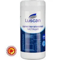 Салфетки универс Luscan, туба, а/бакт, 100 шт, 130х170