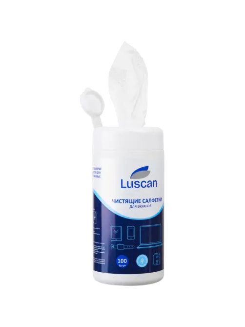 Салфетки д/экранов Luscan, туба, 100шт/уп 112х110 МБЛ