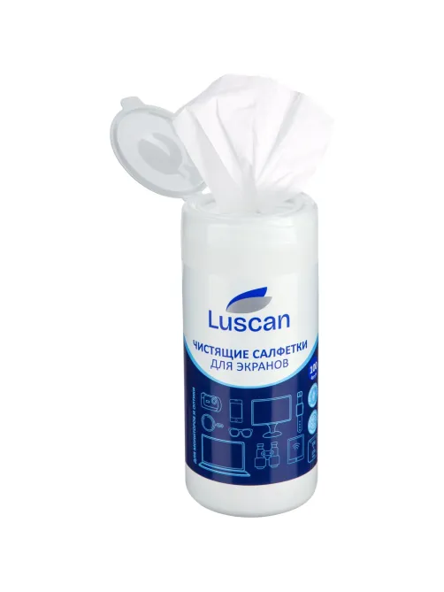 Салфетки д/экранов Luscan, туба, а/бакт, 100шт, 13х17