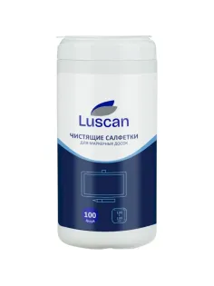 Салфетки для маркерных досок влажные Luscan 100шт, 130х130