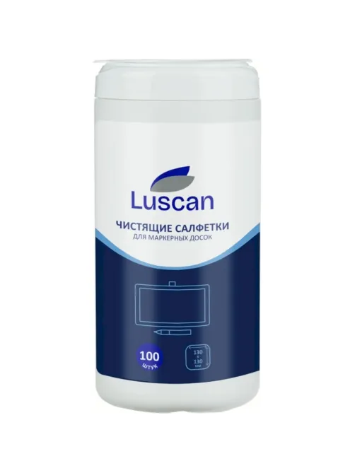 Салфетки для маркерных досок влажные Luscan 100шт, 130х130