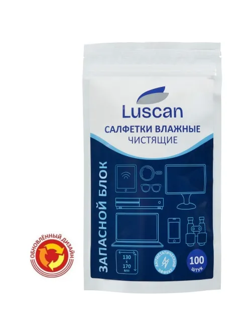 Салфетки д/экранов Luscan, з/блок, 100 шт, 130х170