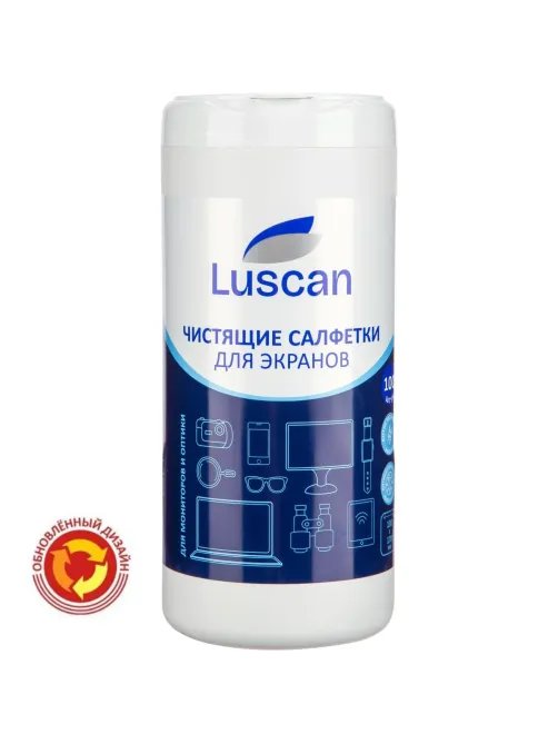 Салфетки д/экранов Luscan, туба, а/бакт, 100шт, 13х17