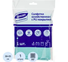Салфетка хозяйственная Luscan Professional микрофиб PU покр 320г/м2 38х35см