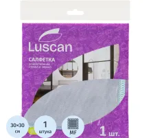 Салфетка хозяйственная Luscan из микрофиб д/стекол и зеркал 230г/м2 30х30см