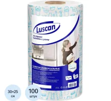 Салфетки хозяйственные Luscan спанлейс 45г/м2, 25х30см, 100л/рул