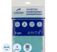 Салфетки хозяйственные Luscan Professional 300г/м2 40х40см 3шт/уп синие