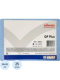 Салфетки хозяйственные Vileda Professional ДжиПиПлюс голубые 25шт/уп 100844