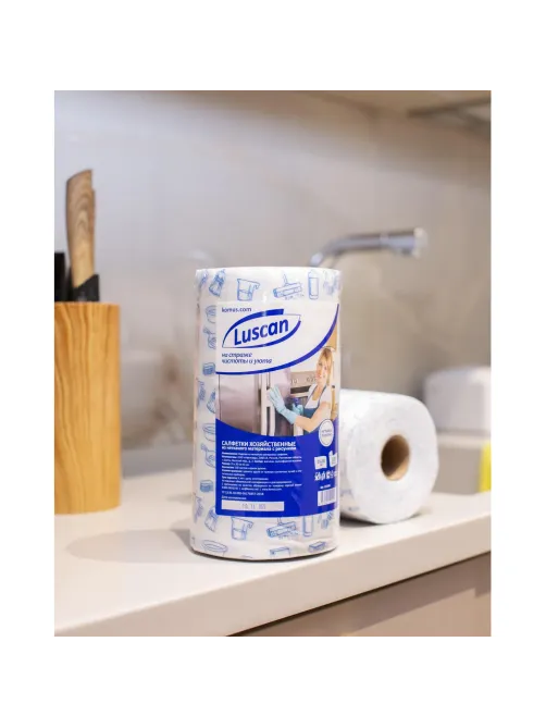 Салфетки хозяйственные Luscan спанлейс 45г/м2, 25х30см, 100л/рул