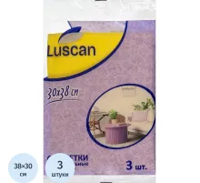 Салфетки хозяйственные Luscan универсальные вискоза 90г/м2 30х38 см 3шт/уп